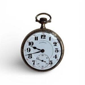 Antique 1923 Illinois Bunn Special 21J Railroad Pocket Watch 16s Lever Set